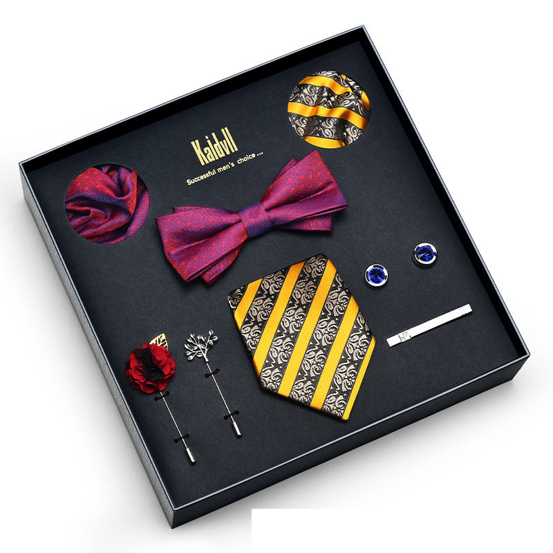 Eight Piece Tie Square Bow Tie Brooch
 
 Product information:
 
 
 Material: polyester yarn
 
 Pattern: color matching
 
 Color: 6001, 6002, 6003, 6004, 6005, 6006, 6007, 6008, 6009, 6010, 6011, 6012, 6Clothing & ApparelShoparamas.comPiece Tie Square Bow Tie Brooch