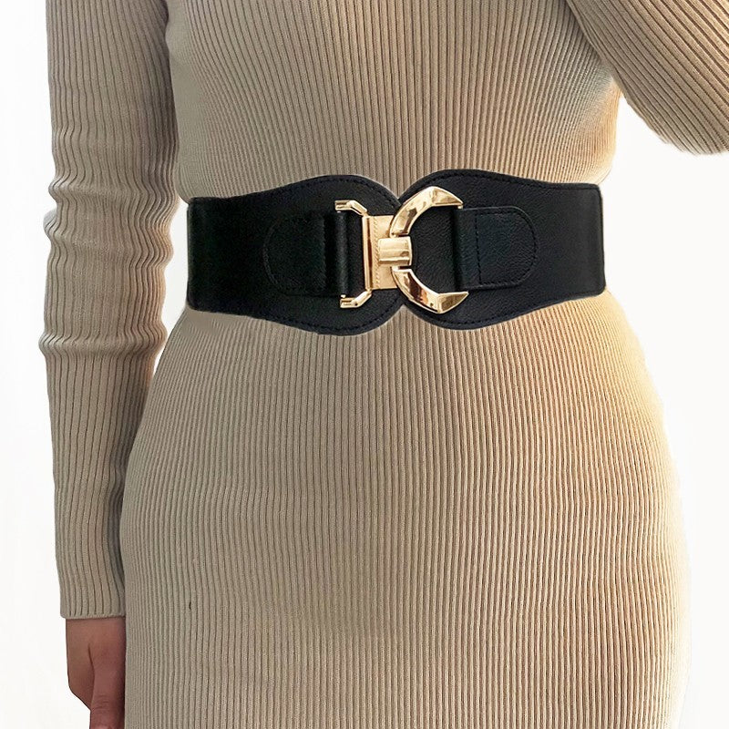 Fashion Women's Stretch Belt Accessories
 Product information:
 
 Width: thick type (&gt;4cm)
 
 Color: Black YF 516, Brown YF 516
 
 Belt buckle material: Alloy
 
 Material: PU (artificial leather)
 
 FasClothing & Apparel for WomenShoparamas.comStretch Belt Accessories