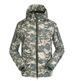 Shark skin soft shell men's sport camouflage suit