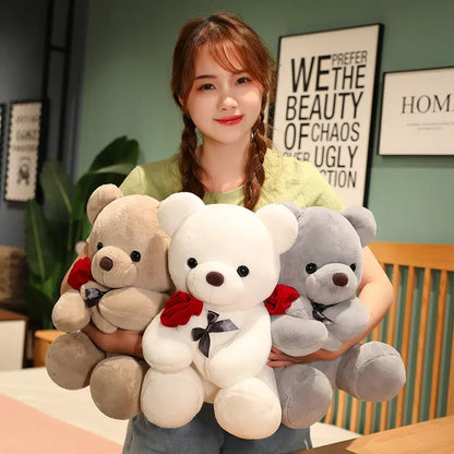 Lovely Hug Roses Teddy Bear, Nice Birthday Gift Girlfriend Valentine's Day