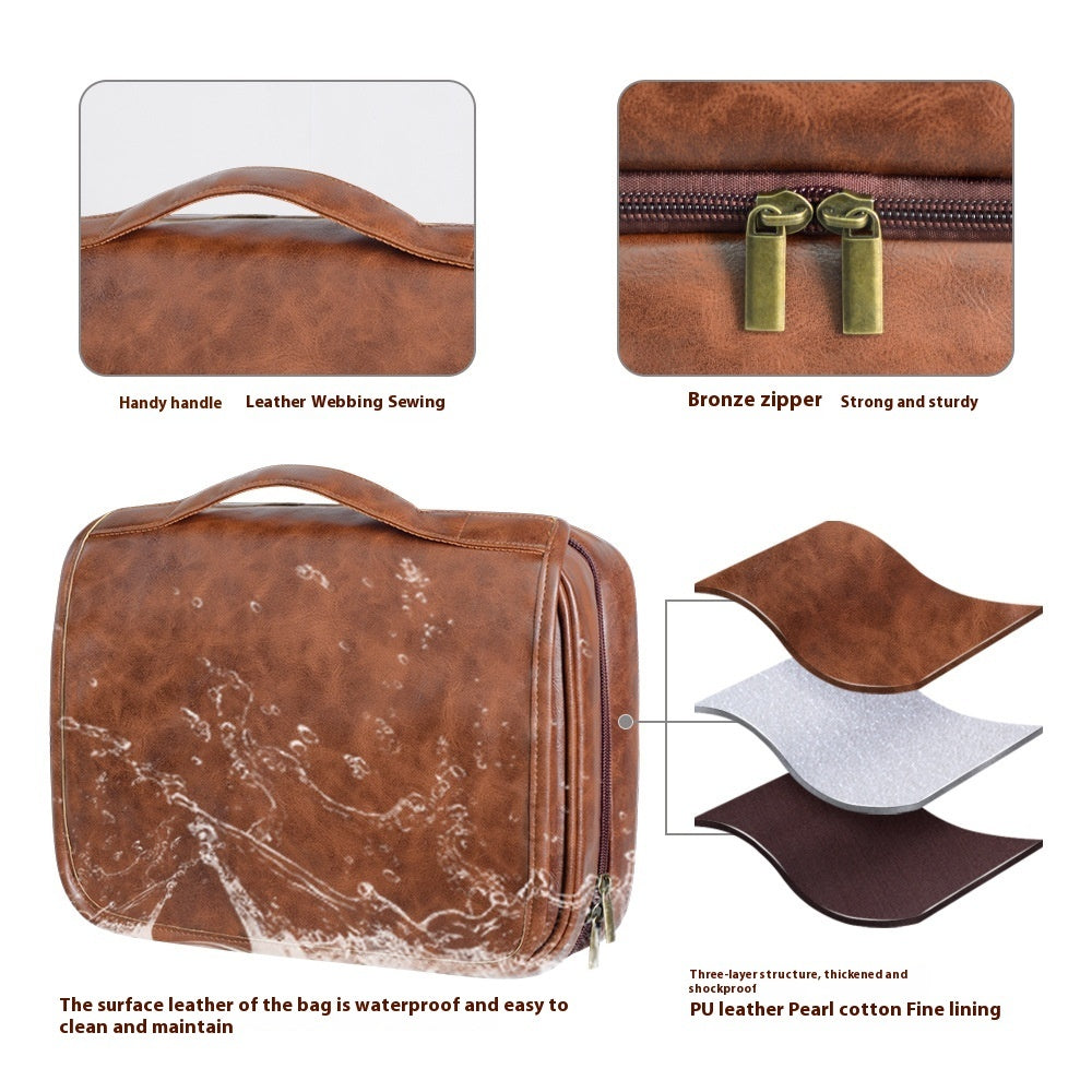 Men's Business Pu Wash Large Capacity High Sense Storage Bag
 Product information:
 
 Lining texture: Polyester
 
 Applicable Gender: Male
 
 Color: reddish brown, yellowish brown, brown, black
 
 Functions: Waterproof, expanLuggage & Travel BagsShoparamas.comBusiness Pu Wash Large Capacity High Sense Storage Bag