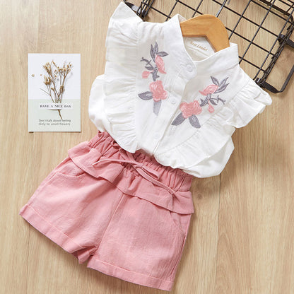 Kids Baby Girls Clothes New Short Sleeve T-Shirt Pants Dress