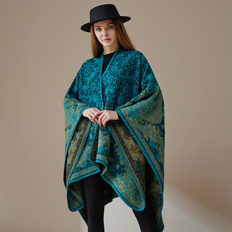 Women's Split Cloak Shawl Classical Style Double-sided Tassel Travel W
 Product information:
 
 Pattern: Graffiti
 
 Color: Court classical-black, court classical-turquoise, court classical-navy blue, court classical-khaki, court classClothing & Apparel for WomenShoparamas.comWomen'