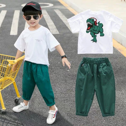 Children's Clothing Boys Summer Suits Western-style Clothes Boys Summer Handsome Short Sleeves