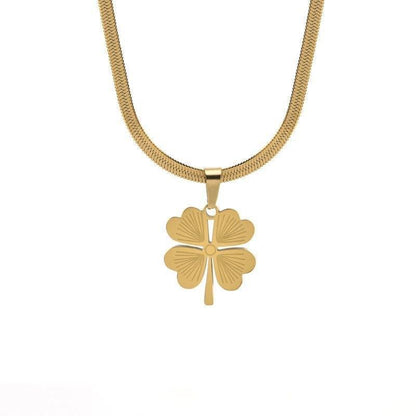 Women's Fashion Temperament Titanium Steel No Fading Clavicle Chain Ea
 Product information:
 
 Treatment Process: Electroplating
 
 Color: four-leaf clover necklace Golden-896, four-leaf clover bracelet gold 5155, earrings gold 7619
 Women's JewelryShoparamas.comFading Clavicle Chain Earrings Suit