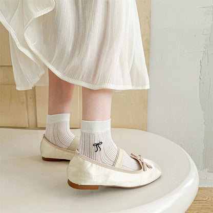 Bow Embroidered Short Thin Socks
 Product information:
 
 Fabric name: Cotton
 
 Color: short tube black, short tube Gray, short tube pink, short tube white, short tube Milky White
 
 Length of socClothing & Apparel for WomenShoparamas.comBow Embroidered Short Thin Socks