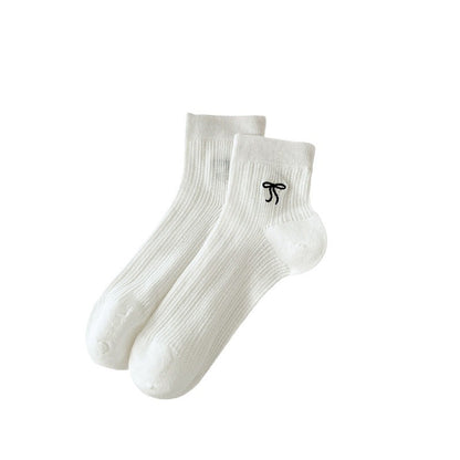 Bow Embroidered Short Thin Socks
 Product information:
 
 Fabric name: Cotton
 
 Color: short tube black, short tube Gray, short tube pink, short tube white, short tube Milky White
 
 Length of socClothing & Apparel for WomenShoparamas.comBow Embroidered Short Thin Socks