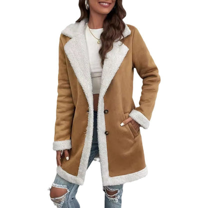 Women's Long-sleeved Thick Woolen Coat