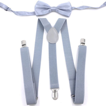 Men's Back Tie Bow Tie Suspenders
 Product information:


 Product category: strap
 
 Applicable gender: neutral/male and female
 
 Applicable age: adult
 
 Material: Elastic webbing
 
 Fastening me0Shoparamas.comBack Tie Bow Tie Suspenders