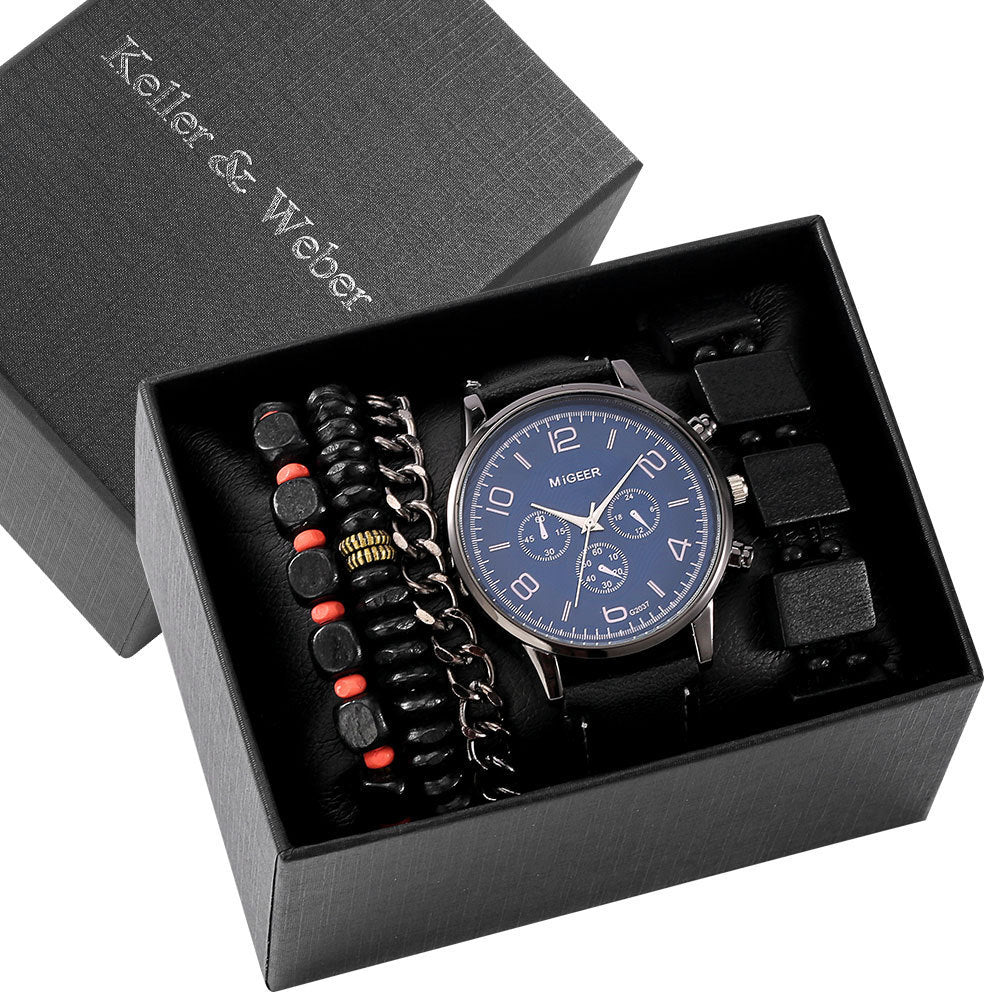 Men's Gift Box Set Watch Fashion Watch Bracelet Set QuartzProduct information: 
Special function: decoration, world time Display type: pointer Applicable crowd: male style: Casual Waterproof: No Movement type: Quartz ThicknMen's WatchesShoparamas.comGift Box Set Watch Fashion Watch Bracelet Set Quartz