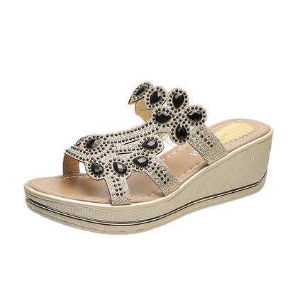 Slippers Flat Bottom Comfort Women's Rhinestone Sequins