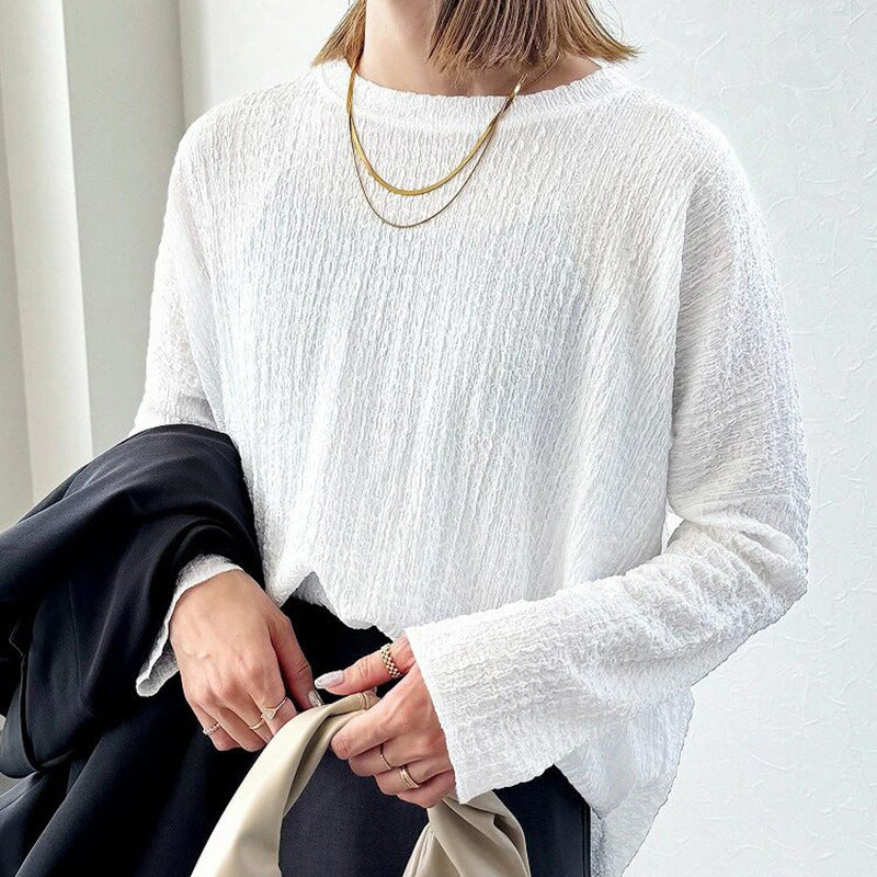 Japanese Spring And Autumn Long-sleeved Bottoming Shirt T-shirt For Women