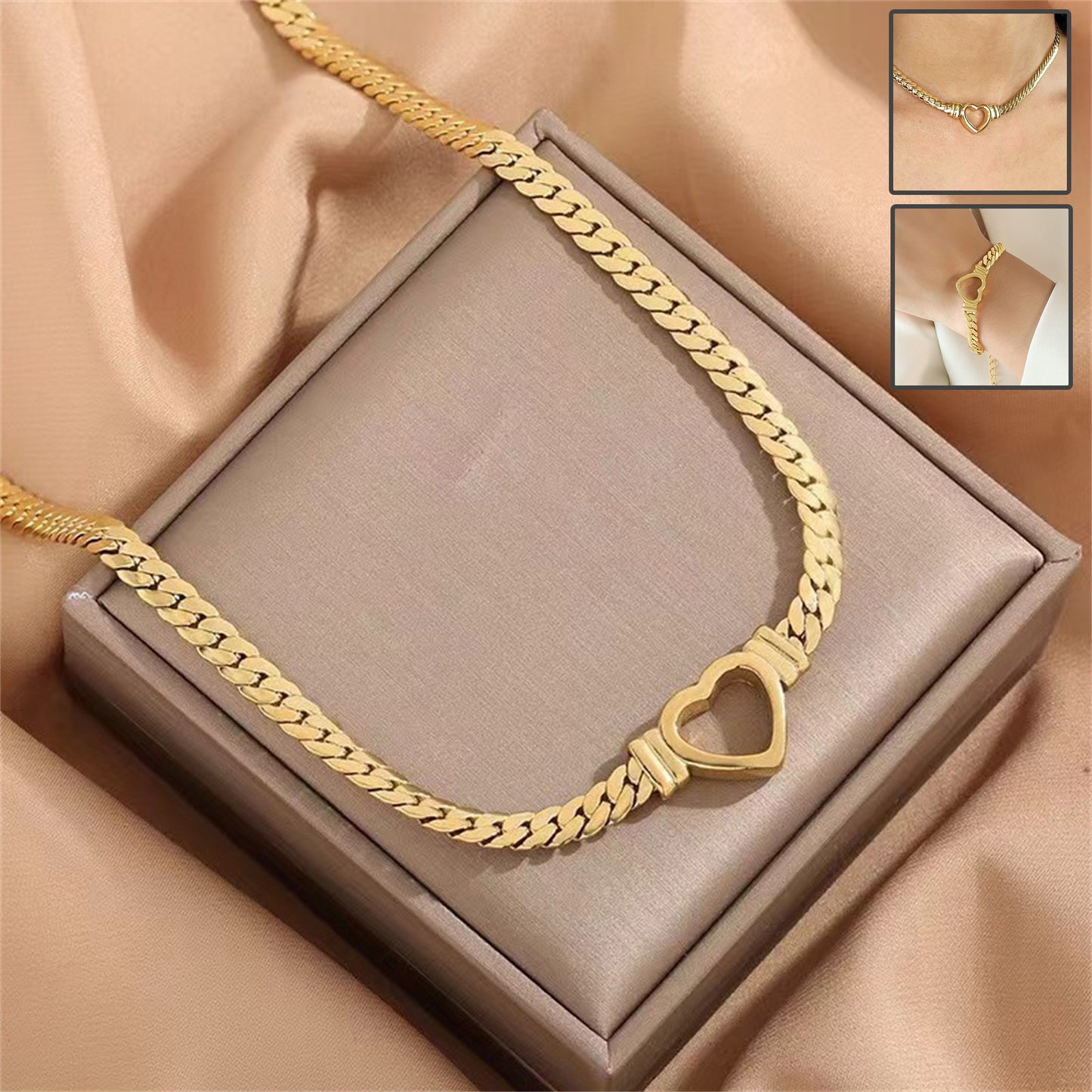 Personalized Love Chain Necklace Bracelet For Women Fashion Titanium S
 Product information:
 


 Material: stainless steel
 
 Processing: Electroplating
 
 Shape: Heart
 
 Chain style: Cuban chain


 
 Packing list:

Bracelet/NecklaceWomen's JewelryShoparamas.comPersonalized Love Chain Necklace Bracelet