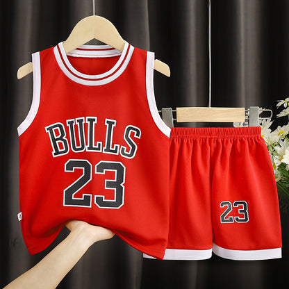 Children's Clothing Sports Basketball Wear Children's Clothing Boys' S
 Product information:
 
 Color: white, yellow, red, black, dark blue
 
 Gift Box content: Clothing
 
 Suitable height: 90cm,100cm,110cm,120cm,130cm,140cm,150cm,160cBabies & ToddlersShoparamas.comClothing Sports Basketball Wear Children'