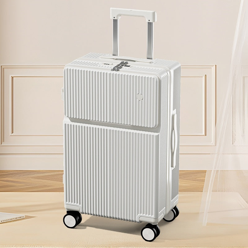 Front Half-opening Multifunctional Luggage
 Product information:
 
 Lining texture: Polyester
 
 Applicable scenario: leisure travel
 
 Color: 3029# front fastening Black, 3029# front fastening pink, 3029# fLuggage & Travel BagsShoparamas.comFront Half-opening Multifunctional Luggage