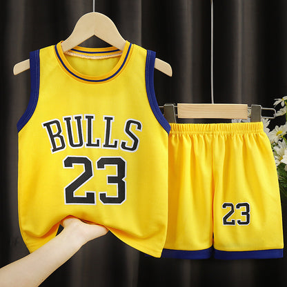 Children's Clothing Sports Basketball Wear Children's Clothing Boys' S
 Product information:
 
 Color: white, yellow, red, black, dark blue
 
 Gift Box content: Clothing
 
 Suitable height: 90cm,100cm,110cm,120cm,130cm,140cm,150cm,160cBabies & ToddlersShoparamas.comClothing Sports Basketball Wear Children'