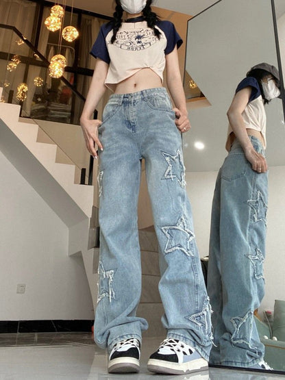 Women's Fashionable American Retro High Street Jeans