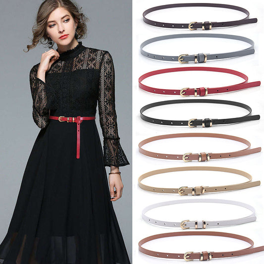 Multi-Color Decorative Dress With Sweater Thin Belt