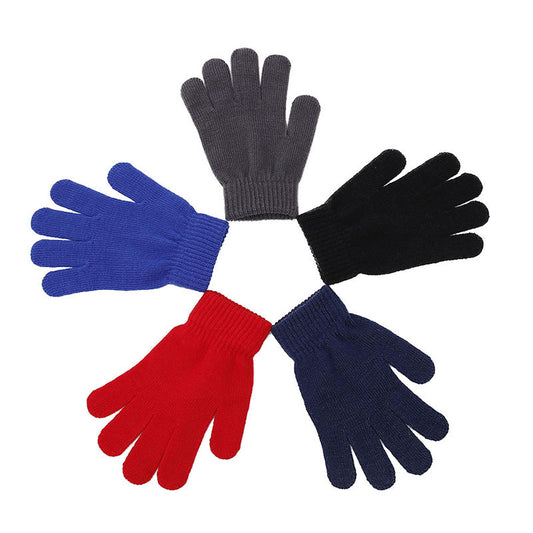 Children's Multicolor Five-finger Knitted Warm Gloves