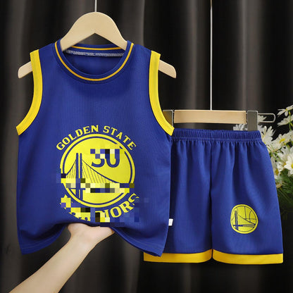 Children's Clothing Sports Basketball Wear Children's Clothing Boys' S
 Product information:
 
 Color: white, yellow, red, black, dark blue
 
 Gift Box content: Clothing
 
 Suitable height: 90cm,100cm,110cm,120cm,130cm,140cm,150cm,160cBabies & ToddlersShoparamas.comClothing Sports Basketball Wear Children'