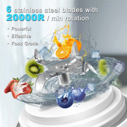 Portable Blender Juicer Personal Size Blender For Shakes And Smoothies
 Overview:

【Upgraded Unique 6-Blade Design】 Our blender is equipped with 6 sharp 304 stainless steel blades, which can easily crush ice, frozen fruits and not easyAppliancesShoparamas.comPortable Blender Juicer Personal Size Blender