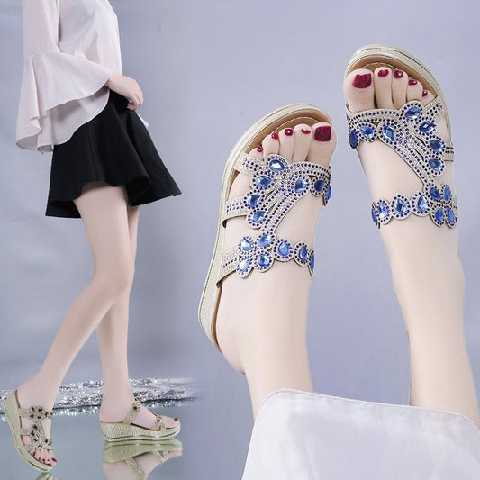 Slippers Flat Bottom Comfort Women's Rhinestone Sequins