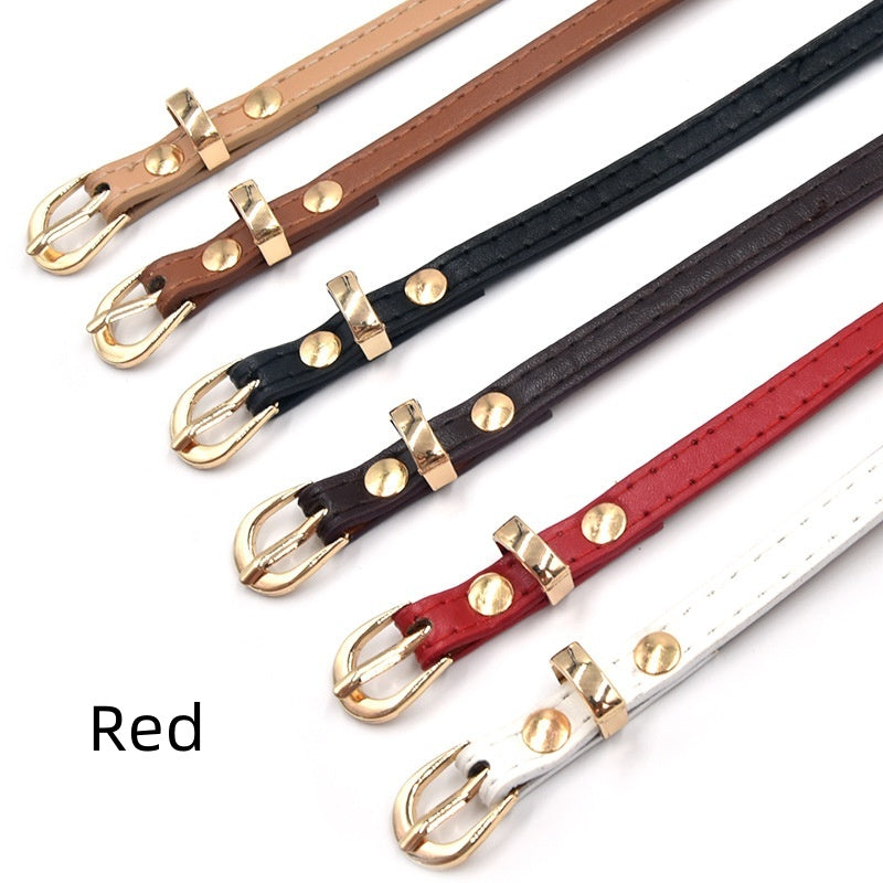 Spring And Summer Children's Thin Belt Stylish Simple And Versatile Dr
 Product information:
 
 Width: thin (&lt;2cm)
 
 Color: black, white, camel, red, khaki, brown, gray, pink, bright blue
 
 Material: imitation leather
 
 Belt buckClothing & Apparel for WomenShoparamas.comVersatile Dress Matching Clothing Belt