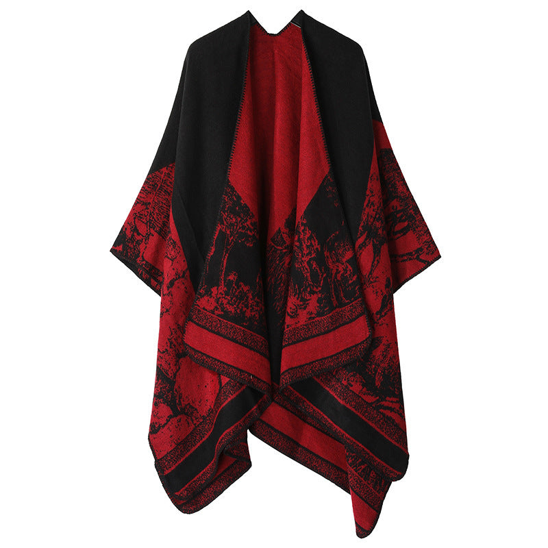 Women's Split Cloak Shawl Classical Style Double-sided Tassel Travel W
 Product information:
 
 Pattern: Graffiti
 
 Color: Court classical-black, court classical-turquoise, court classical-navy blue, court classical-khaki, court classClothing & Apparel for WomenShoparamas.comWomen'