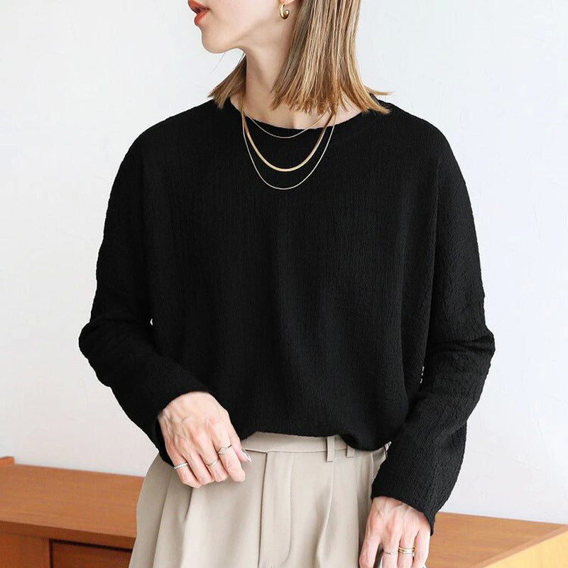 Japanese Spring And Autumn Long-sleeved Bottoming Shirt T-shirt For Women