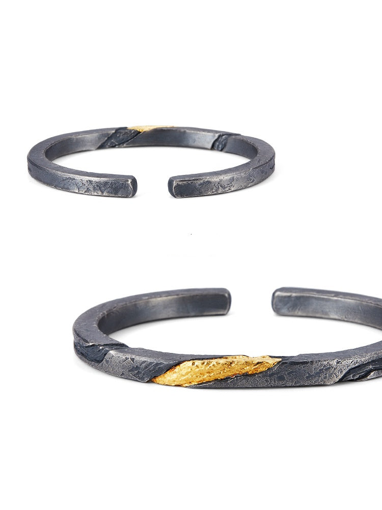 Bracelet Men's Pure Silver Personalized Retro Set In 24K Gold
 Product information:
 


 Material: Silver metal
 
 Material: 99 sterling silver
 
 Style: Original Design
 
 Color classification: Handmade Customization | FlowinJewelryShoparamas.comPure Silver Personalized Retro Set