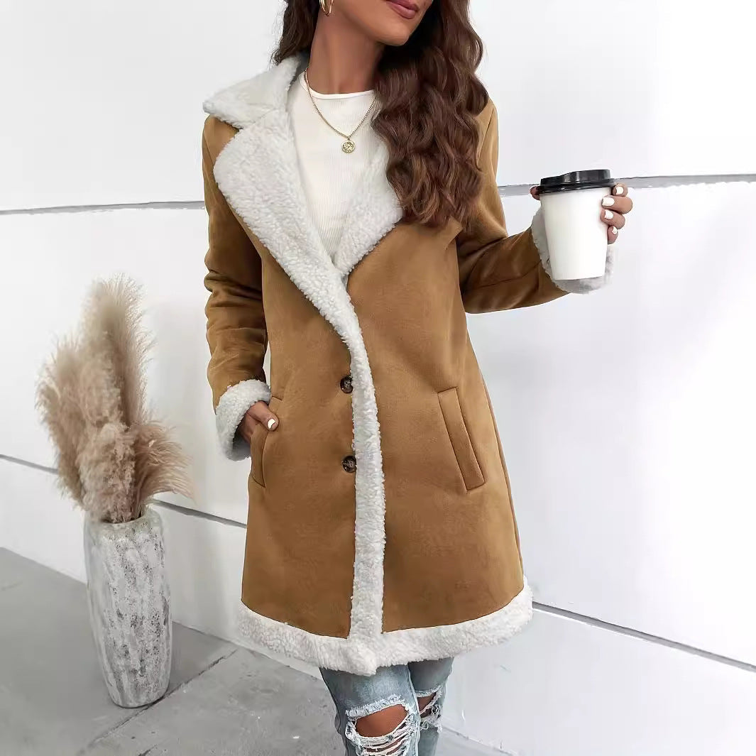 Women's Long-sleeved Thick Woolen Coat