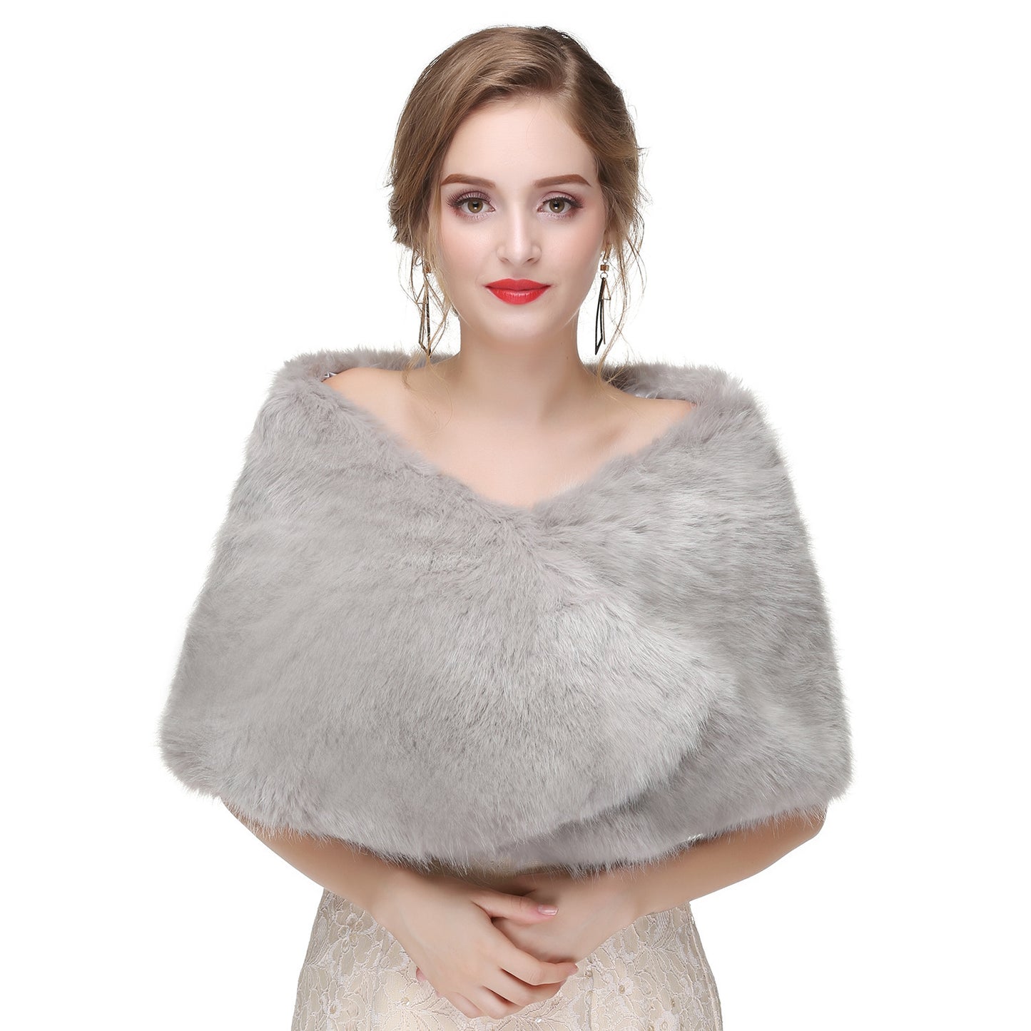 High-end Wedding Dress Winter Warm Fur Shawl
 Product information:
 
 Pattern: Monochrome
 
 Color: black, white, light gray, Burgundy, dark gray
 
 Applicable Gender: Female
 
 Inventory Type: whole transactiClothing & Apparel for WomenShoparamas.comHigh-end Wedding Dress Winter Warm Fur Shawl