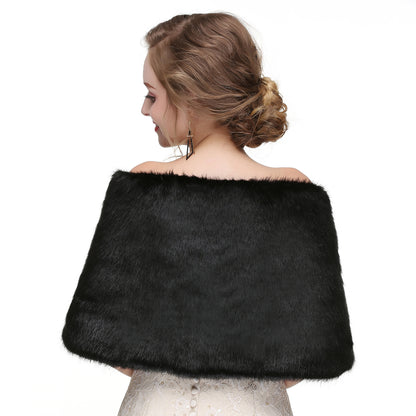 High-end Wedding Dress Winter Warm Fur Shawl
 Product information:
 
 Pattern: Monochrome
 
 Color: black, white, light gray, Burgundy, dark gray
 
 Applicable Gender: Female
 
 Inventory Type: whole transactiClothing & Apparel for WomenShoparamas.comHigh-end Wedding Dress Winter Warm Fur Shawl