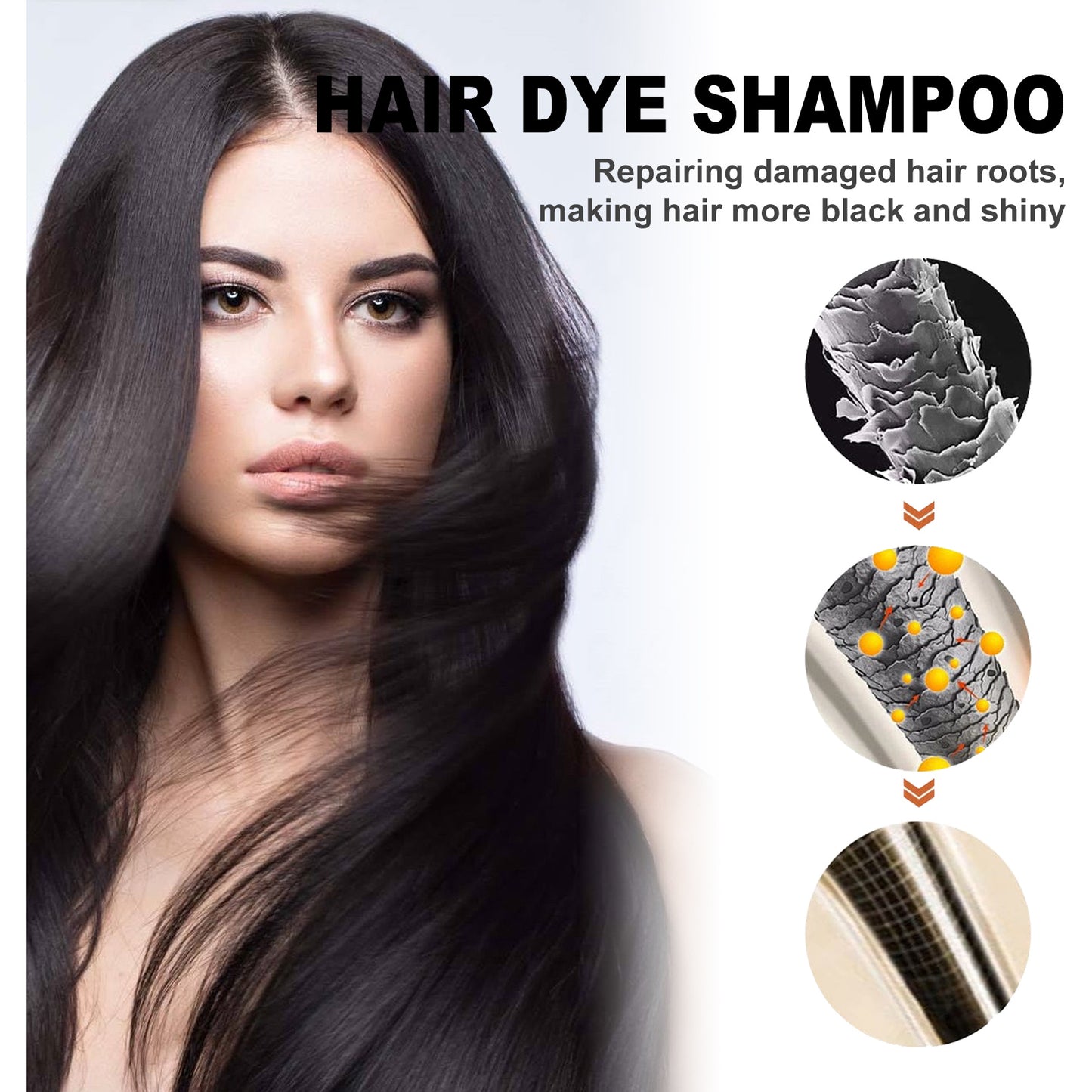 EELHOE Black Hair Shampoo Polygonum Multiflorum Essence Moisturizing, Cleaning, Repairing, Black And Soft Hair Shampoo